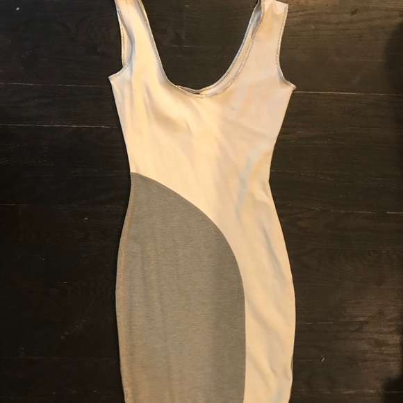 Josh Goot size small bodycon gray and white dress - Picture 2 of 5